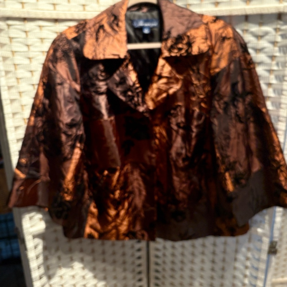 Susan Graver Bronze Floral Jacket